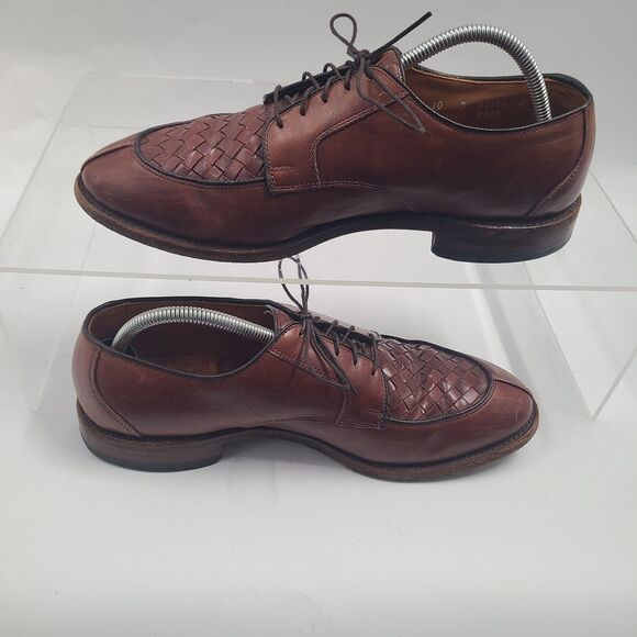 Allen Edmonds Hersey Mens 10 D Oxfords Chili Weave Leather Split Toe Derby Shoes - Picture 3 of 9